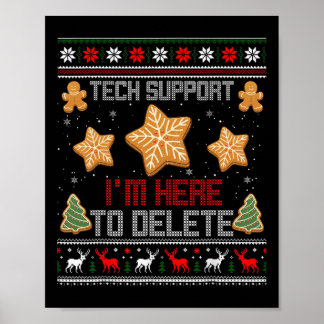 Poster Support technique de Noël Je suis ici pour supprim