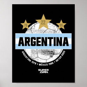 Poster Supporteur de football argentin Coupe du Monde 202
