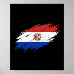 Poster Supporteur de football paraguayen Drapeau en lambe