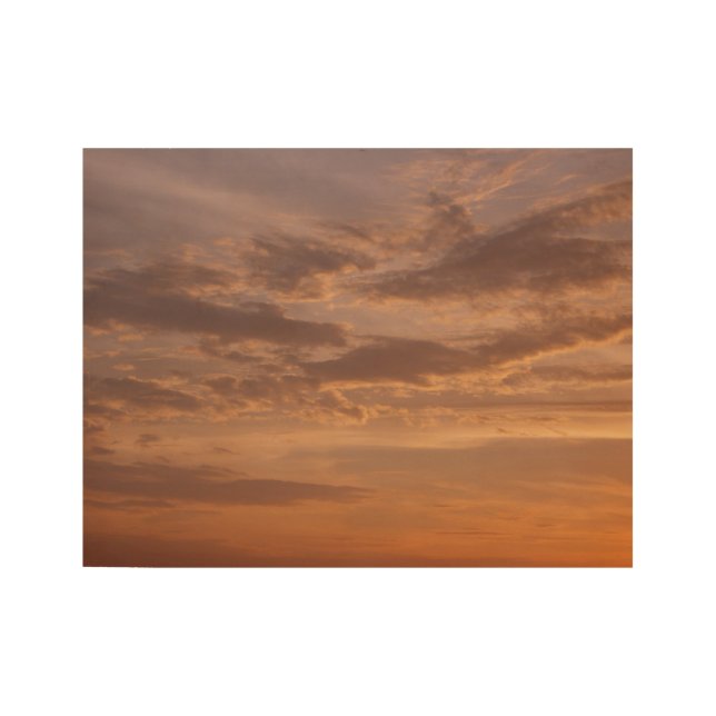 Poster Sur Bois Sunset Nuages III Pastel Abstrait Nature (Devant)