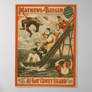 Poster Sur Gay Coney Island, "Hors de là !" Théâtre Rétro