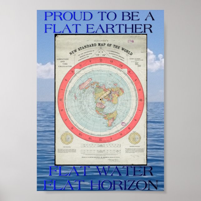 Poster sur la carte de la Terre plate (Devant)