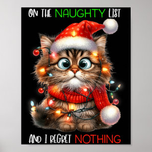 Poster Sur la liste vilain et je ne regrette rien Chat Ch