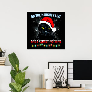 Poster Sur la liste vilain et je ne regrette rien Chat No