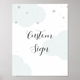 Poster Sur la Lune Twinkle Star Panneau personnalisé