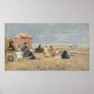 Poster Sur la plage - Eugène Boudin Art