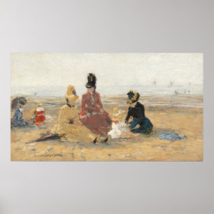 Poster Sur la plage, Trouville - Eugène Boudin Art