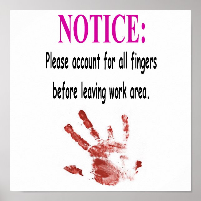 Poster sur la sécurité au travail (Devant)