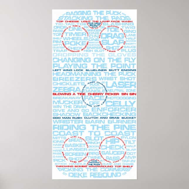 Poster sur la typographie de la patinoire de hocke (Devant)