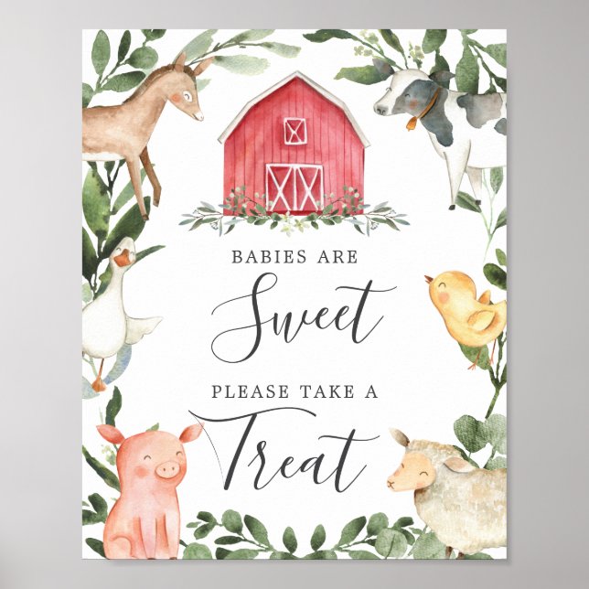 Poster Sur Le Baby shower Agricole Les Bébés Sont Symbole (Devant)