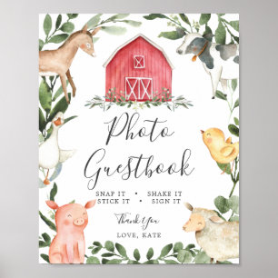 Poster Sur le Baby shower Agricole Photo Guestbook Sign