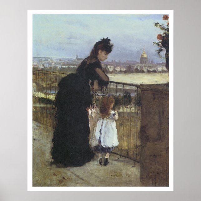 Poster Sur le balcon, 1871-72 Berthe Morisot (Devant)