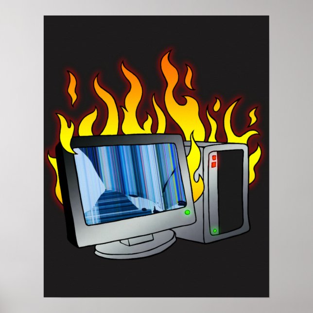 Poster sur le feu informatique (Devant)