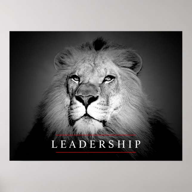 Poster sur le leadership motivationnel Lion Eyes (Devant)