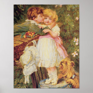 Poster Sur le mur du jardin - Frederick Morgan Imprimer