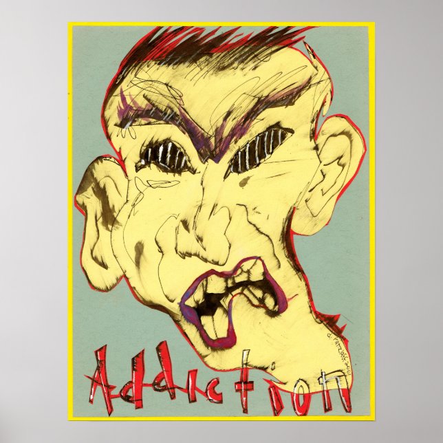 Poster sur le visage de la toxicomanie (Devant)