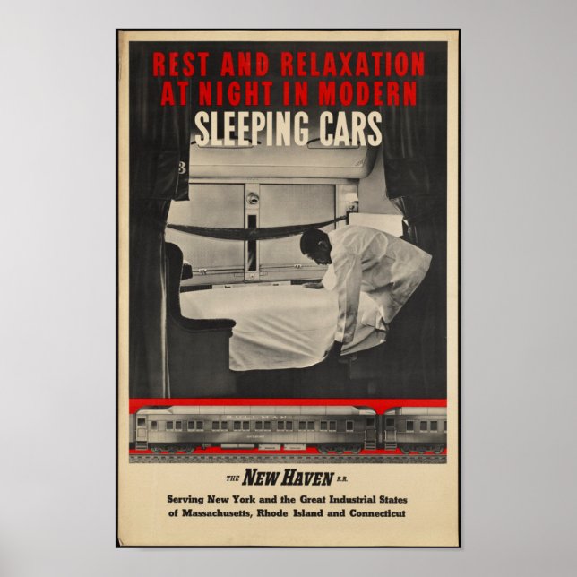 Poster sur les déplacements ferroviaires vintages (Devant)