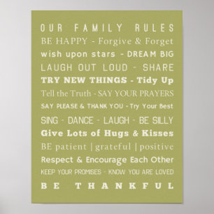 Poster sur les règles de famille
