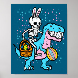 Poster Sur l'oeuf de dinosaure squelette de Pâques