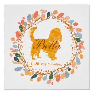 Poster sur mesure Pastel Orange Cavalier Silhouett