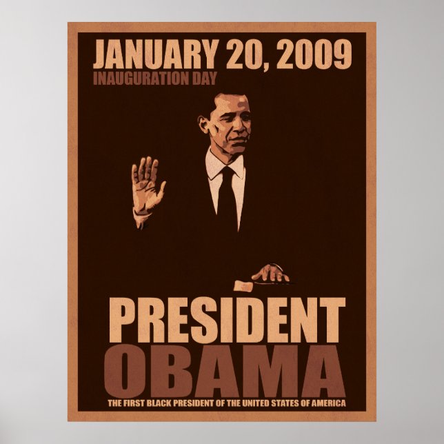 Poster sur toile d'inauguration du président Obama (Devant)