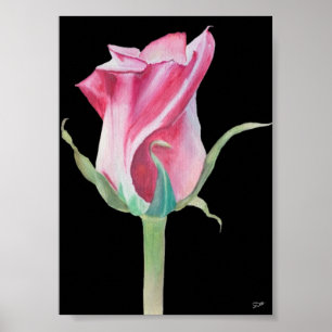 Poster sur toile rose rose unique (5x7)