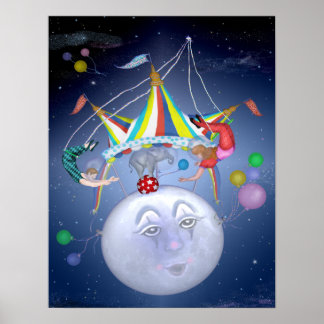 Poster sur un petit lune bleue