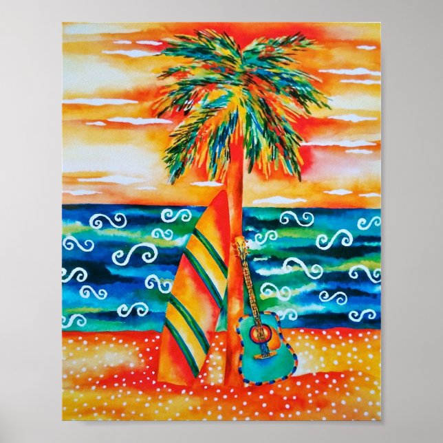 Poster Surboard & Guitare (Devant)