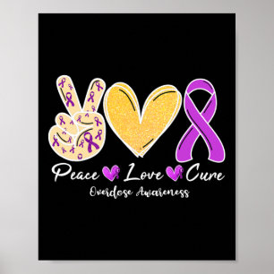 Poster Surdosage Sensibilisation Paix Amour Cœur Ruban Fa