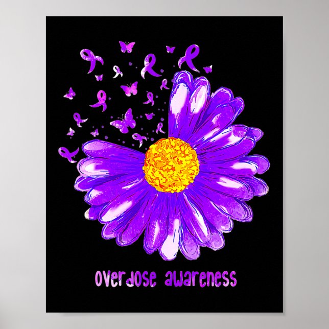 Poster Surdose de tournesol violet de papillon (Devant)