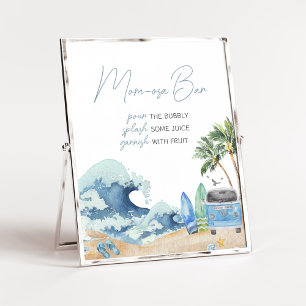 Poster Surf Board Beach Baby shower Mom Osa Bar