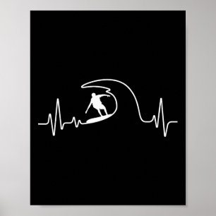 Poster Surf cool pour hommes femmes surfeur planche de su