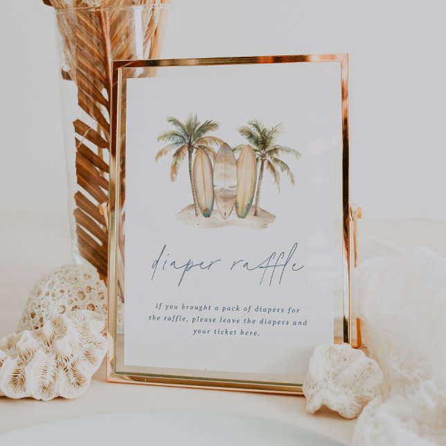 Poster Surf côtier Baby shower Déchets Déchets Signal (Créateur téléchargé)