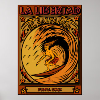 POSTER SURF EL SALVADOR LA LIBERTAD