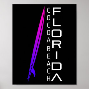 Poster Surf en Floride - Cocoa Beach - Surfeur élégant