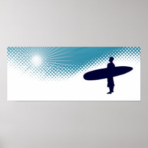 Poster surf ensoleillé