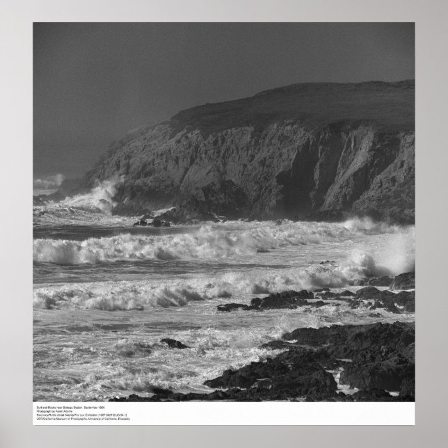 Poster Surf et rochers près de la gare de Bodega, 1966 (Devant)