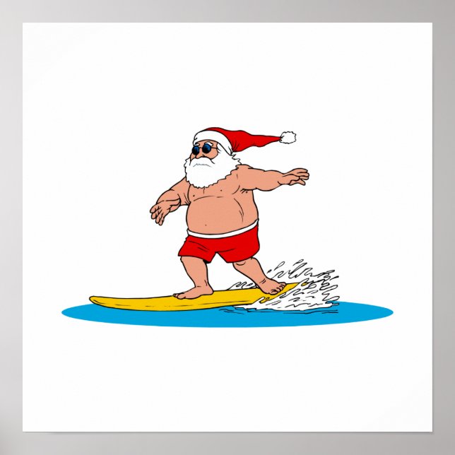 Poster Surf Père Noël (Devant)