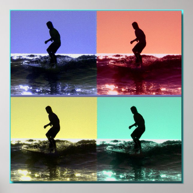Poster Surf Popart, Copyright karen j. Williams (Devant)