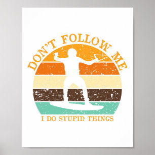 Poster Surf Vintage Surfeur Plage Coucher de soleil Surf