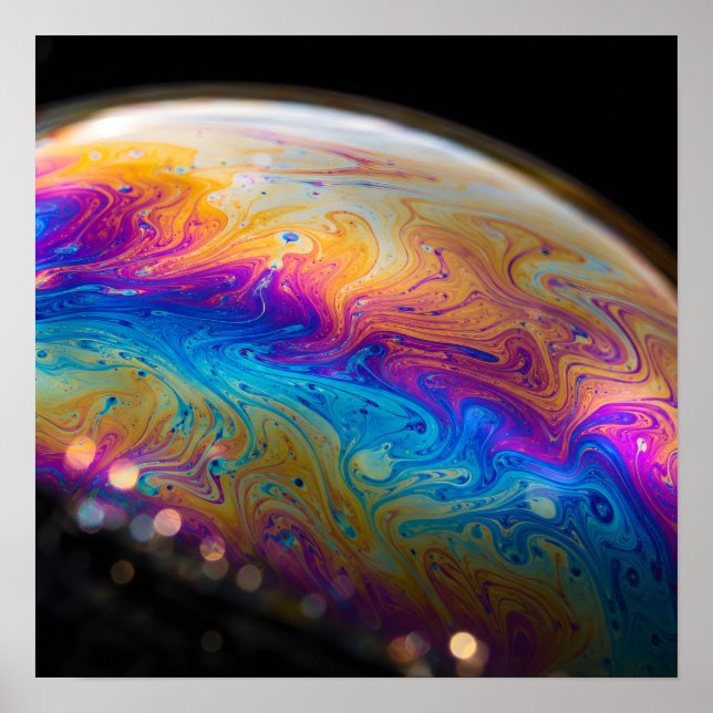 Poster Surface de bulle de savon Macro (Devant)