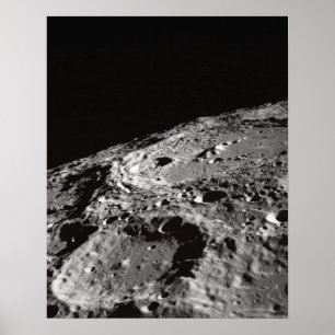 Poster Surface de lune et Horizon