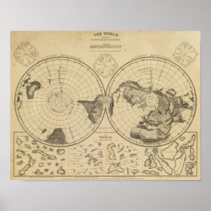Poster Surface terrestre mondiale
