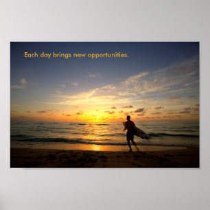 Poster Surfer à Sunrise