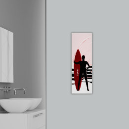 Poster Surfer Évaluer Le Surf À Sunrise