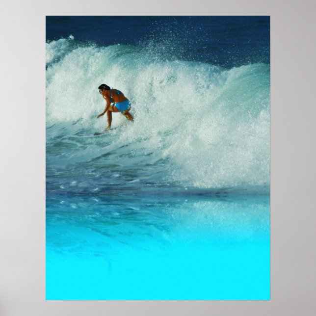 Poster Surfer Girl 2 Rainbow Bay Australie (Devant)