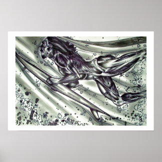 Poster Surfer sans peau