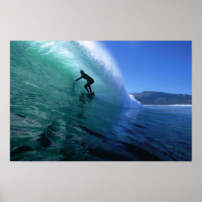 Poster Surfer sur le tube vert (Devant)