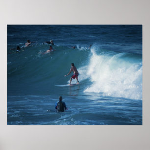 Poster Surfers Rainbow Bay Australie