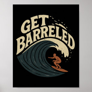Poster Surfeur attrapant une vague - Se faire entraîner _